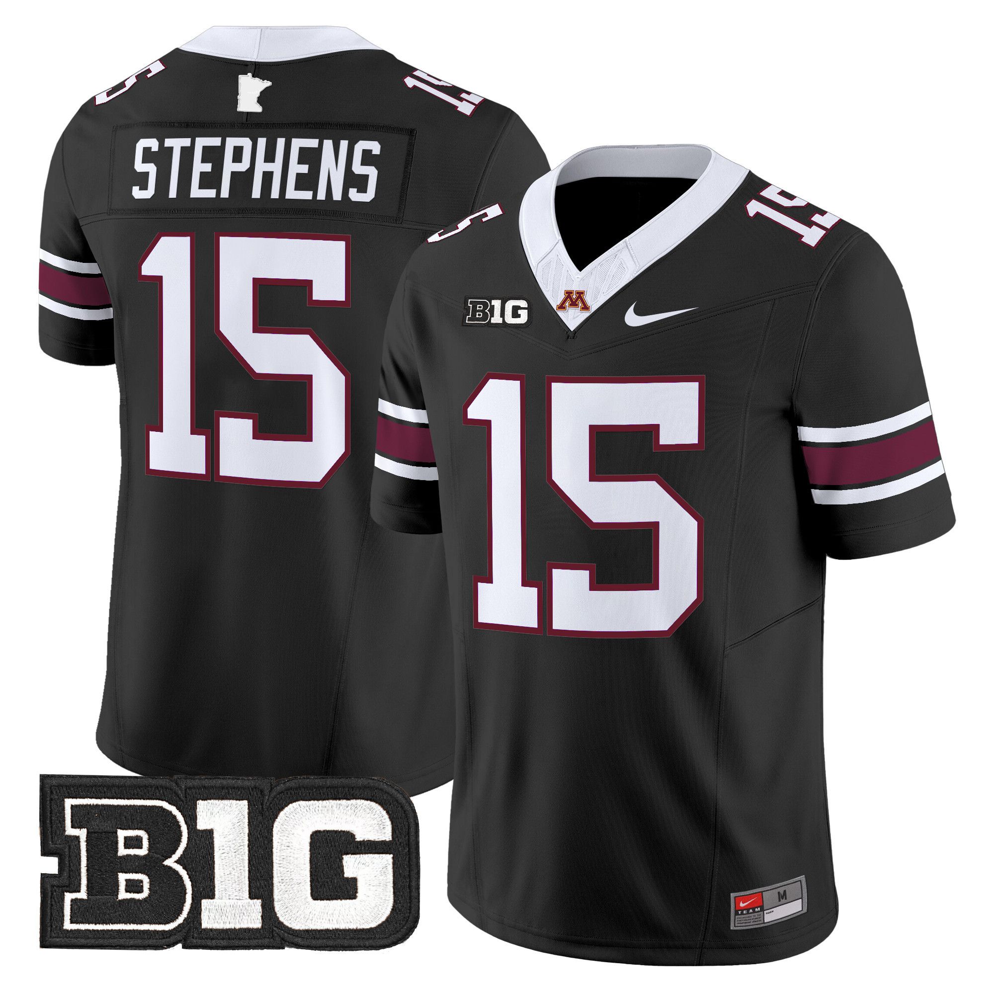 Men Minnesota Golden Gophers #15 Stephens Black Nike 2024 Vapor Limited NCAA Jersey->customized ncaa jersey->Custom Jersey